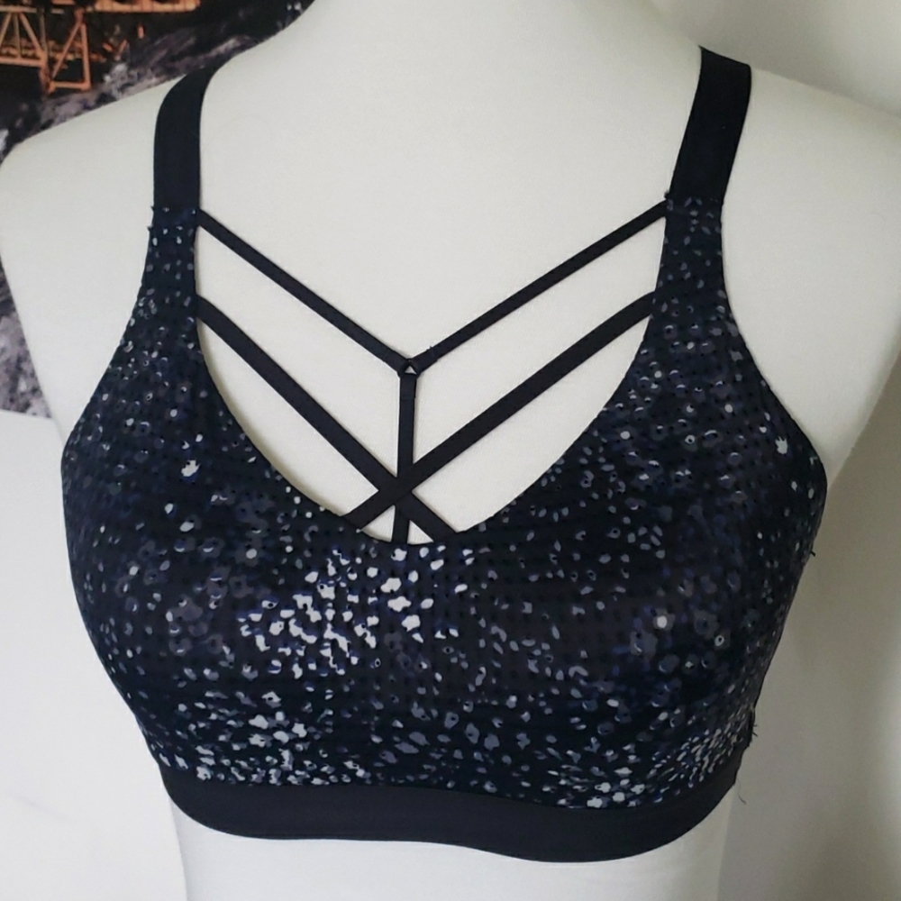 Victoria's Secret VSX leopard caged/lattice/criss cross mesh molded cup bra 32C
